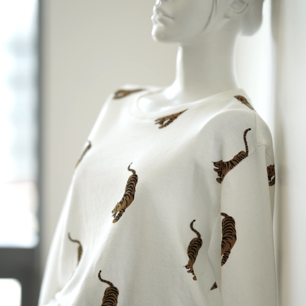MONROW 🐯 Allover Tiger Boyfriend Sweatshirt purchased on SHOPBOP size X Small